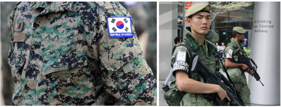 한국군과 싱가포르군 사진