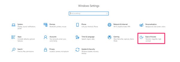 윈도우 접근성 메뉴