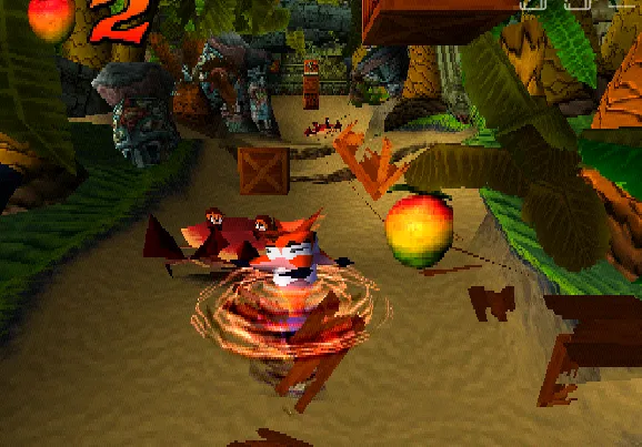크래쉬 밴디쿳 (Crash Bandicoot) 게임 플레이 화면