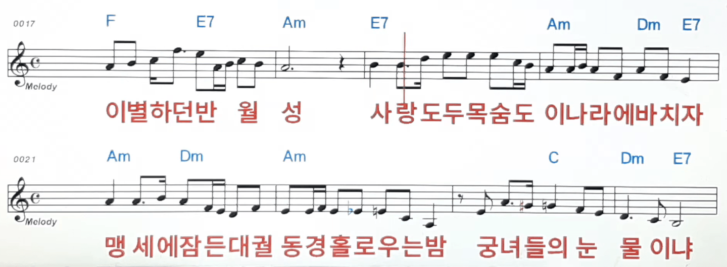 주현미(도미) 신라의 북소리 악보