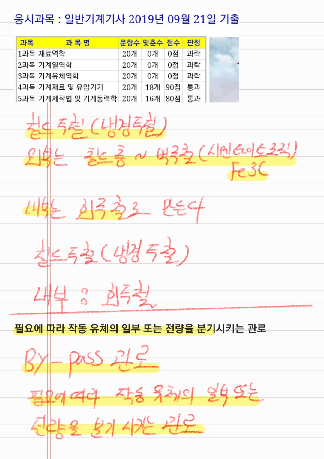  일반기계기사 2019년 4회차 필기 요약본