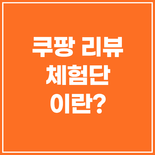 쿠팡리뷰체험단