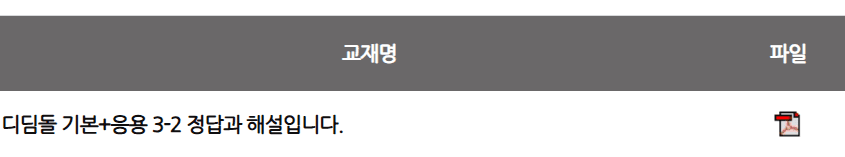 디딤돌 초등수학 기본 + 응용 3-2 답지 다운로드