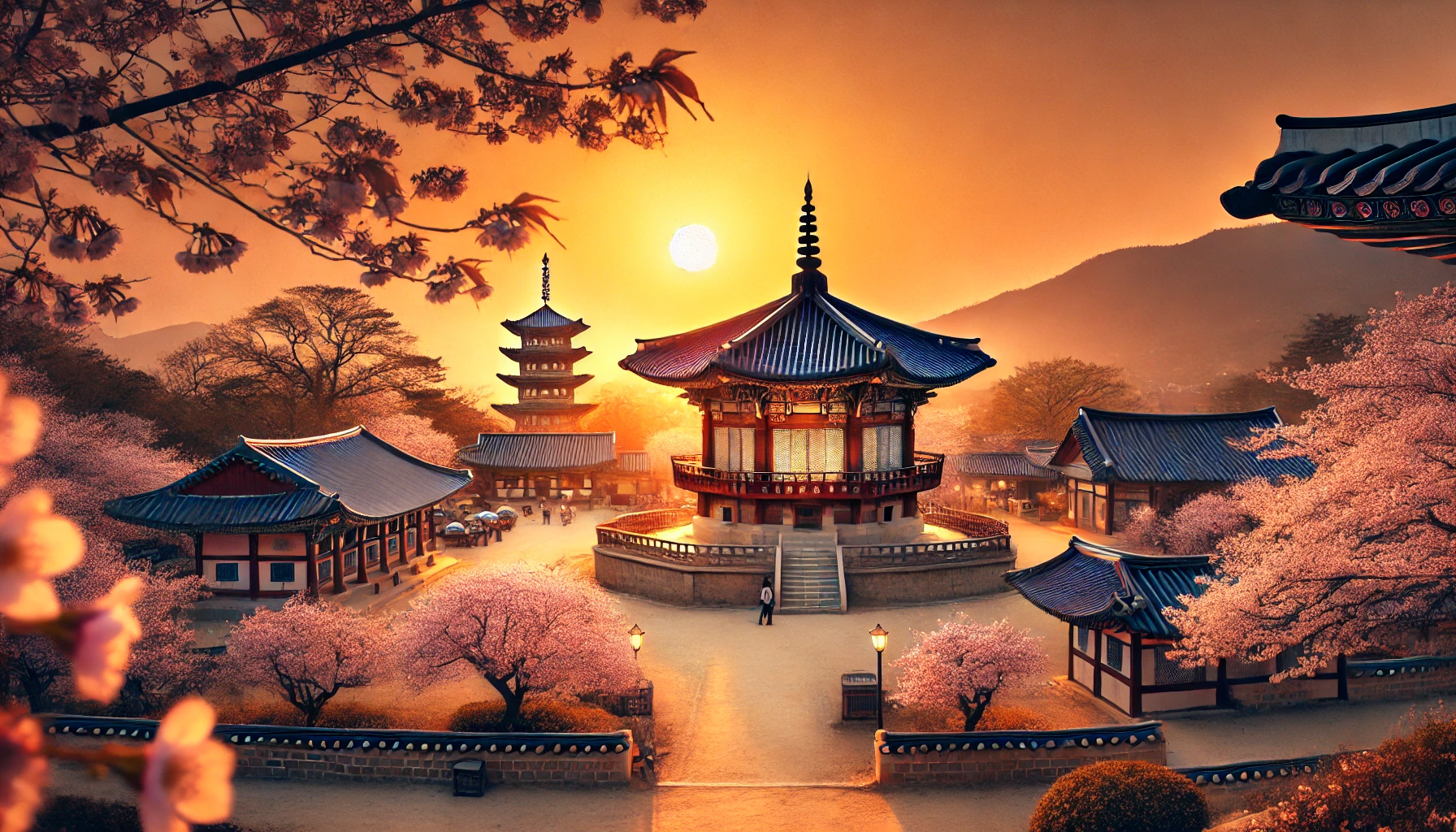 법주사 &ndash; 벚꽃노을 아래 마음을 쉬다
