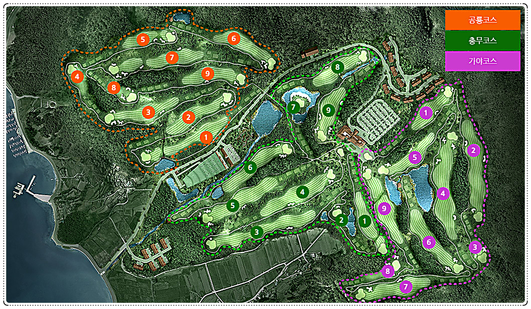 고성 노벨cc 골프 코스 전체 조감도