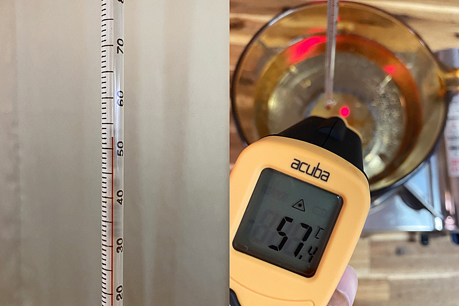 유리 냄비 물 끓이며 온도계 비교 실험 2