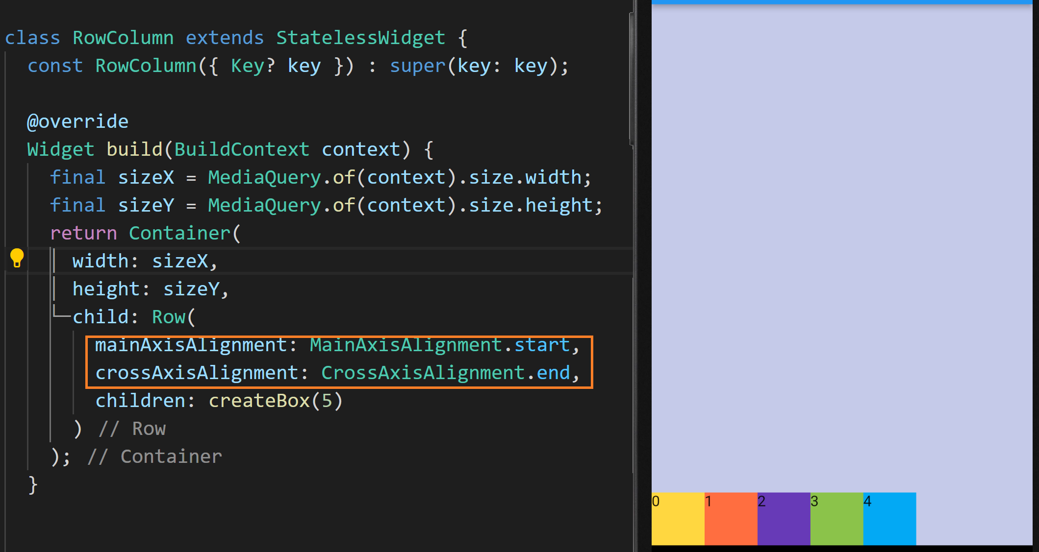 [Flutter Layout] 7. Row, Column 위젯 정렬하기, 위젯 축