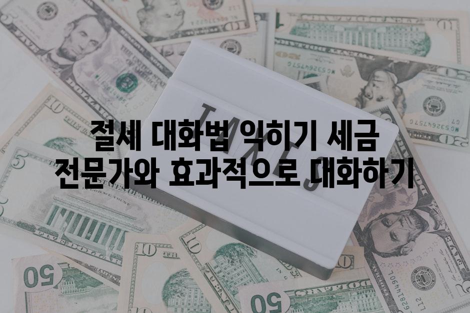 절세 대화법 익히기 세금 전문가와 효과적으로 대화하기