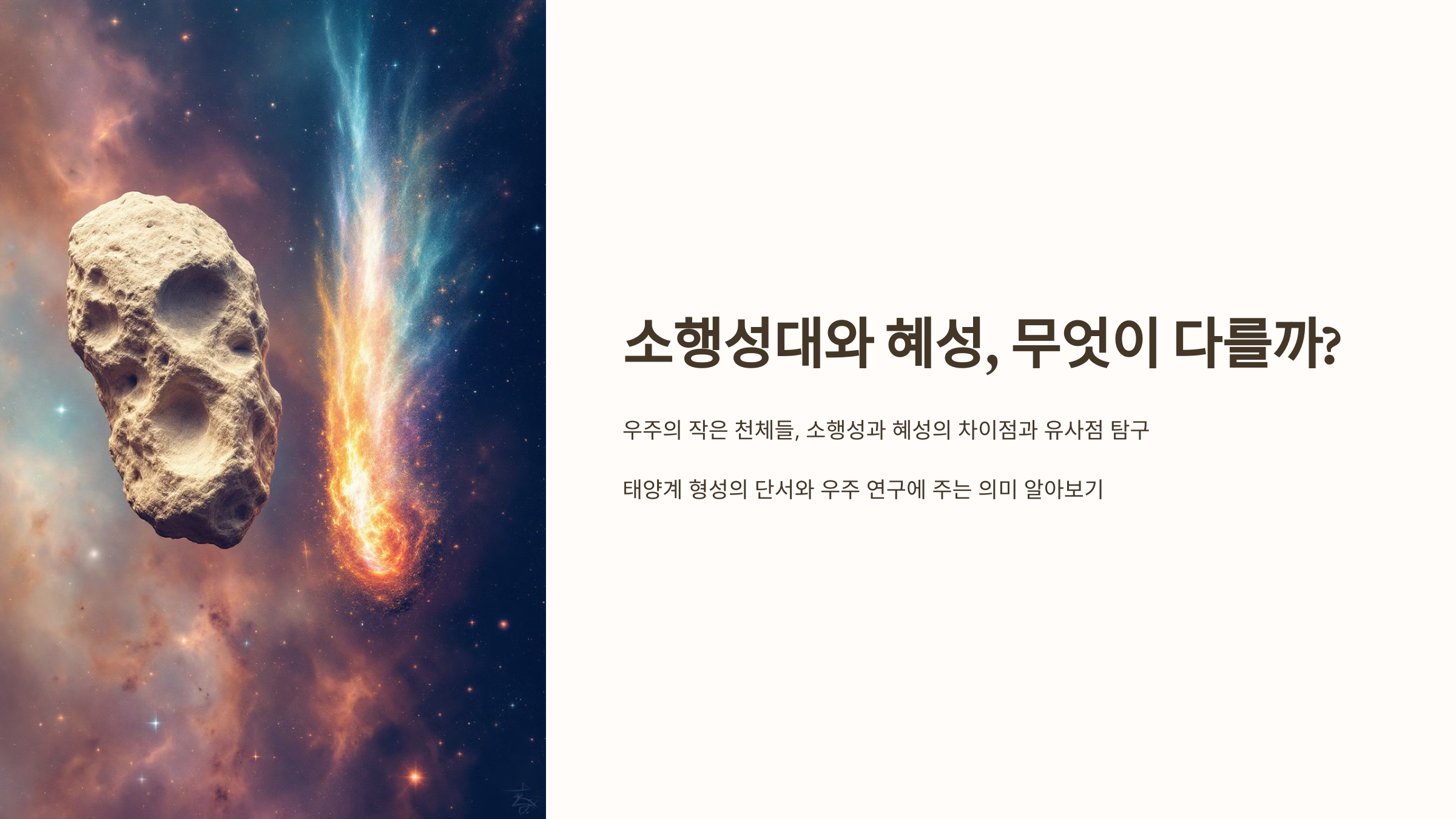 소행성대와 혜성, 무엇이 다를까?