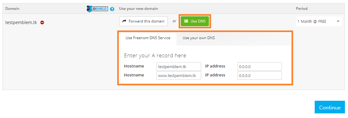 도메인 리디렉션 링크 설정