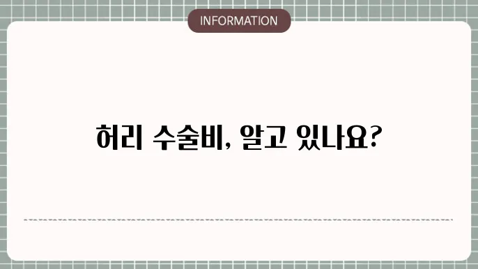 허리수술비 몇종