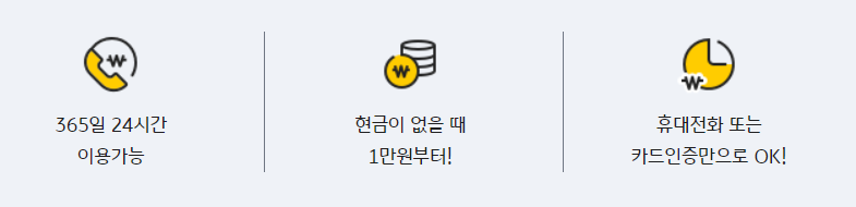  kb 국민 카드 단기 카드 대출 현금 서비스