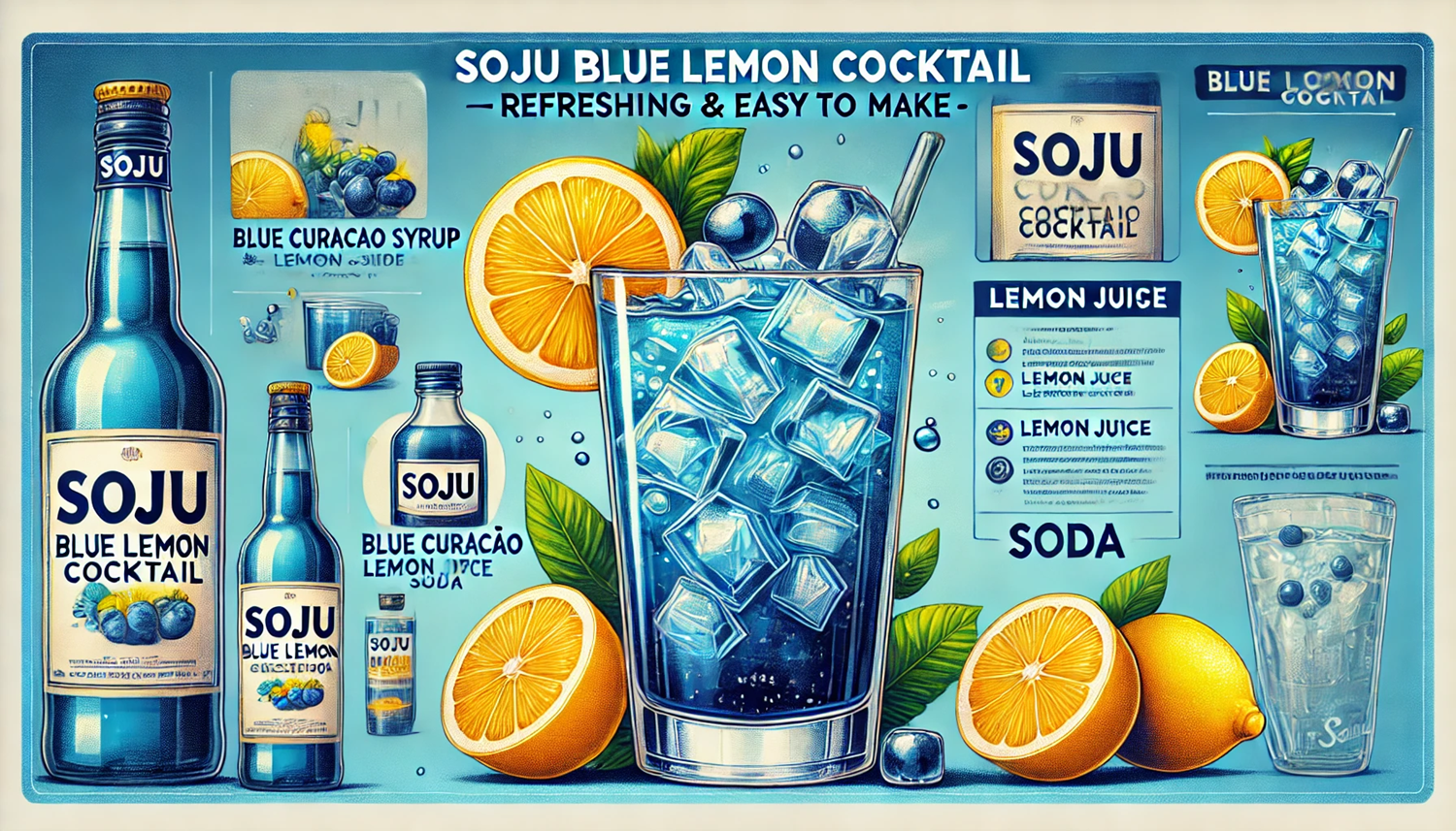 소주 블루 레몬 칵테일