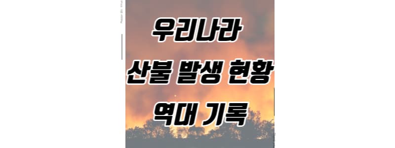 우리나라 산불 발생 현황과 역대 기록 썸네일 이미지