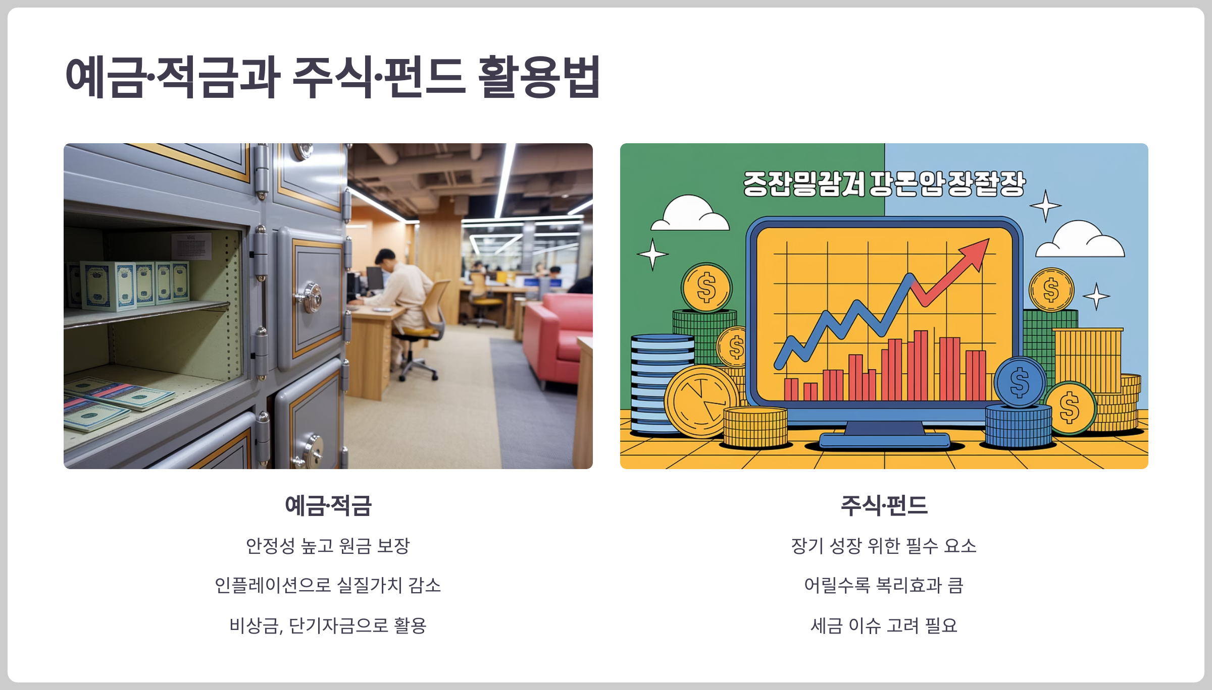 예금,적금과 주식,펀드 활용법