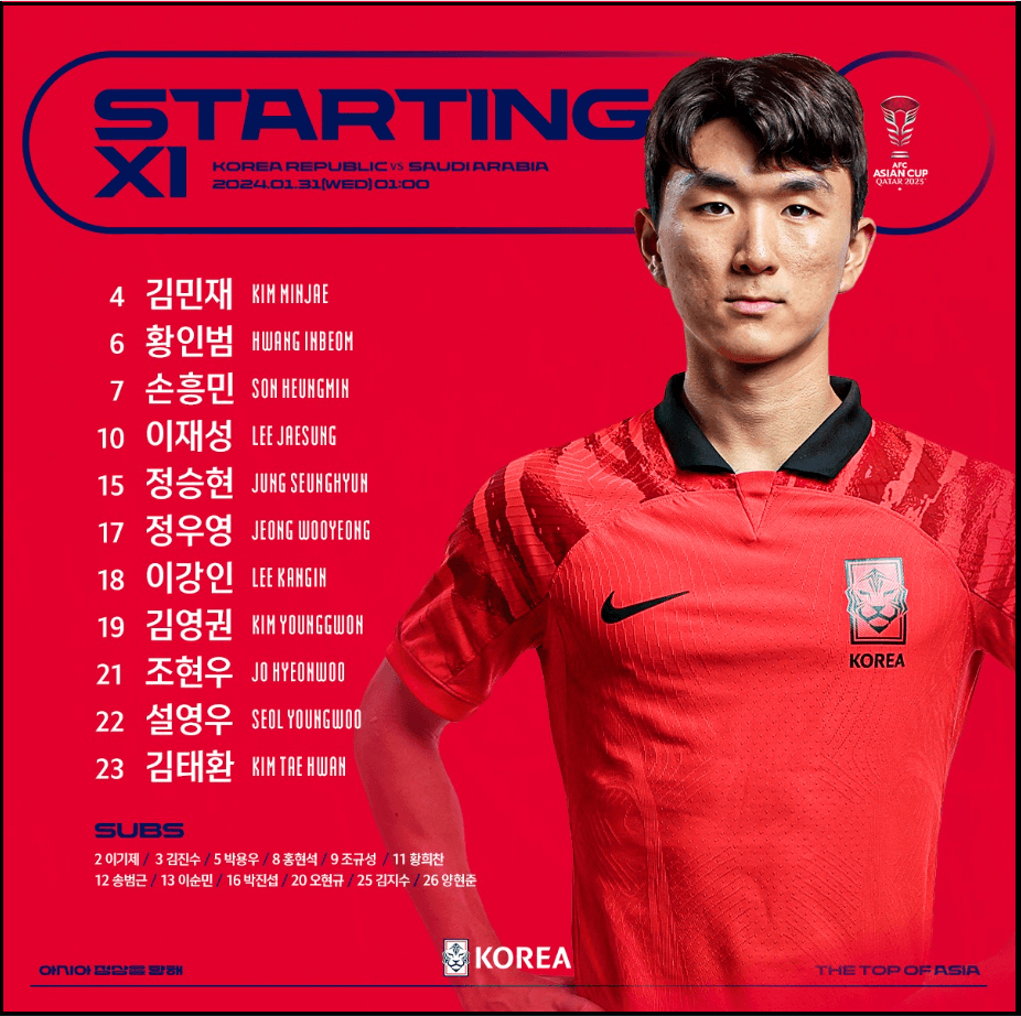 대한민국-사우디아라비아-축구-다시보기-2023카타르아시안컵-16강진출