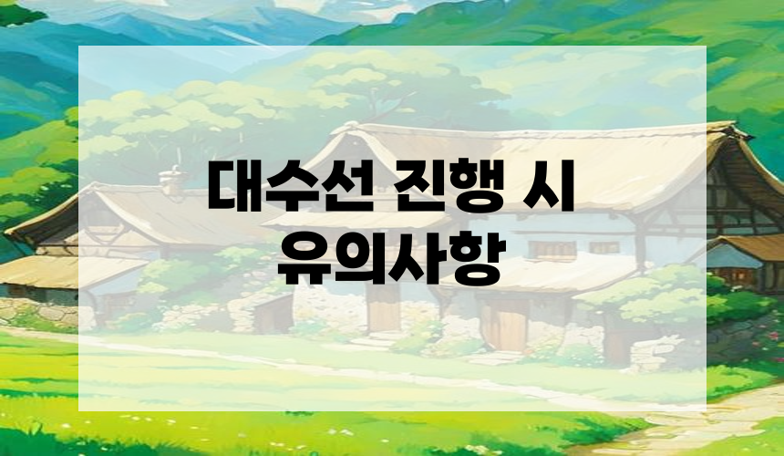 대수선 진행 시 유의사항