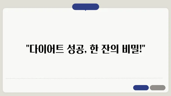 다이어트 중 음료수 대체 가능한 건강 음료