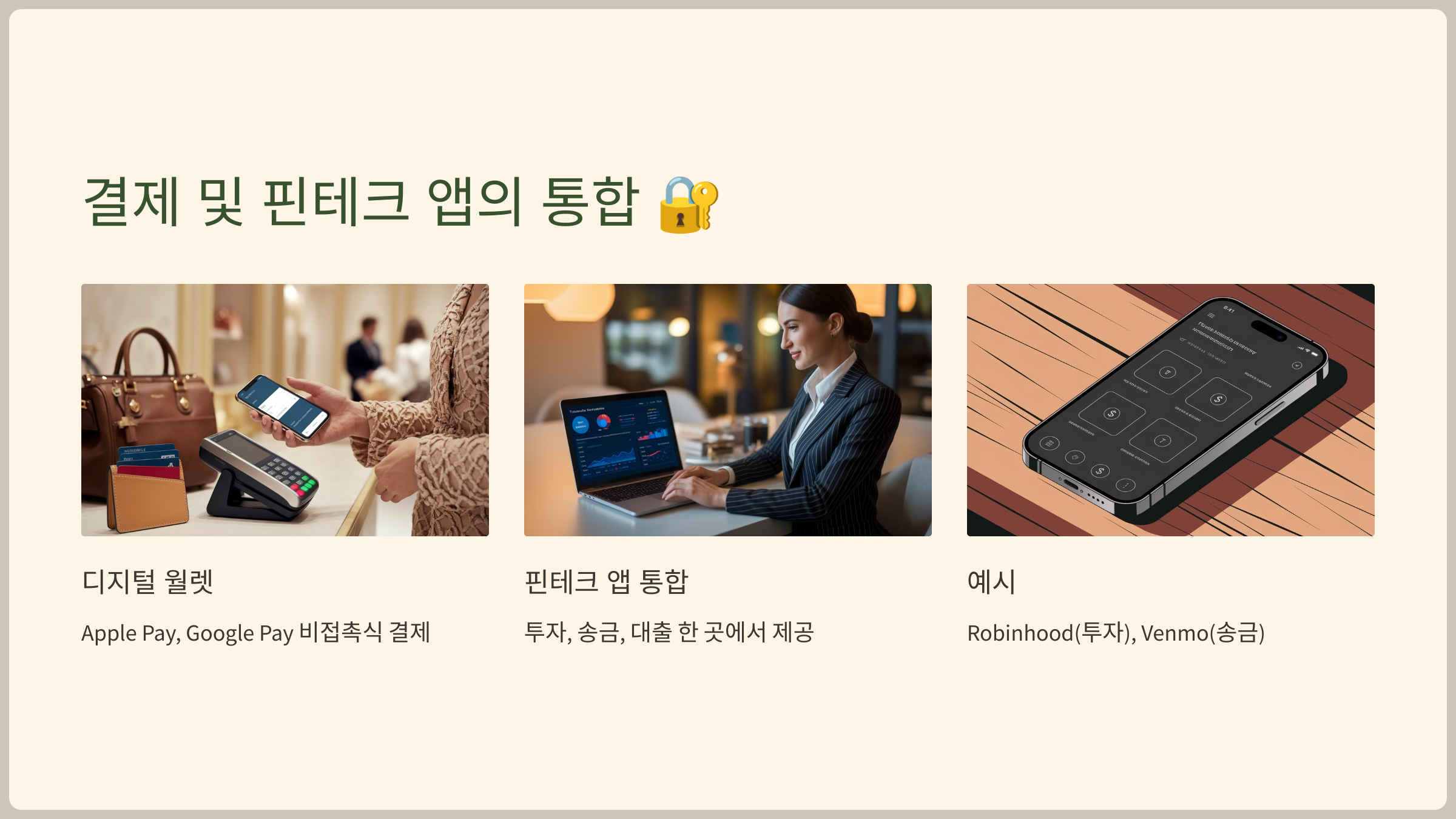 결제 및 핀테크 앱의 통합