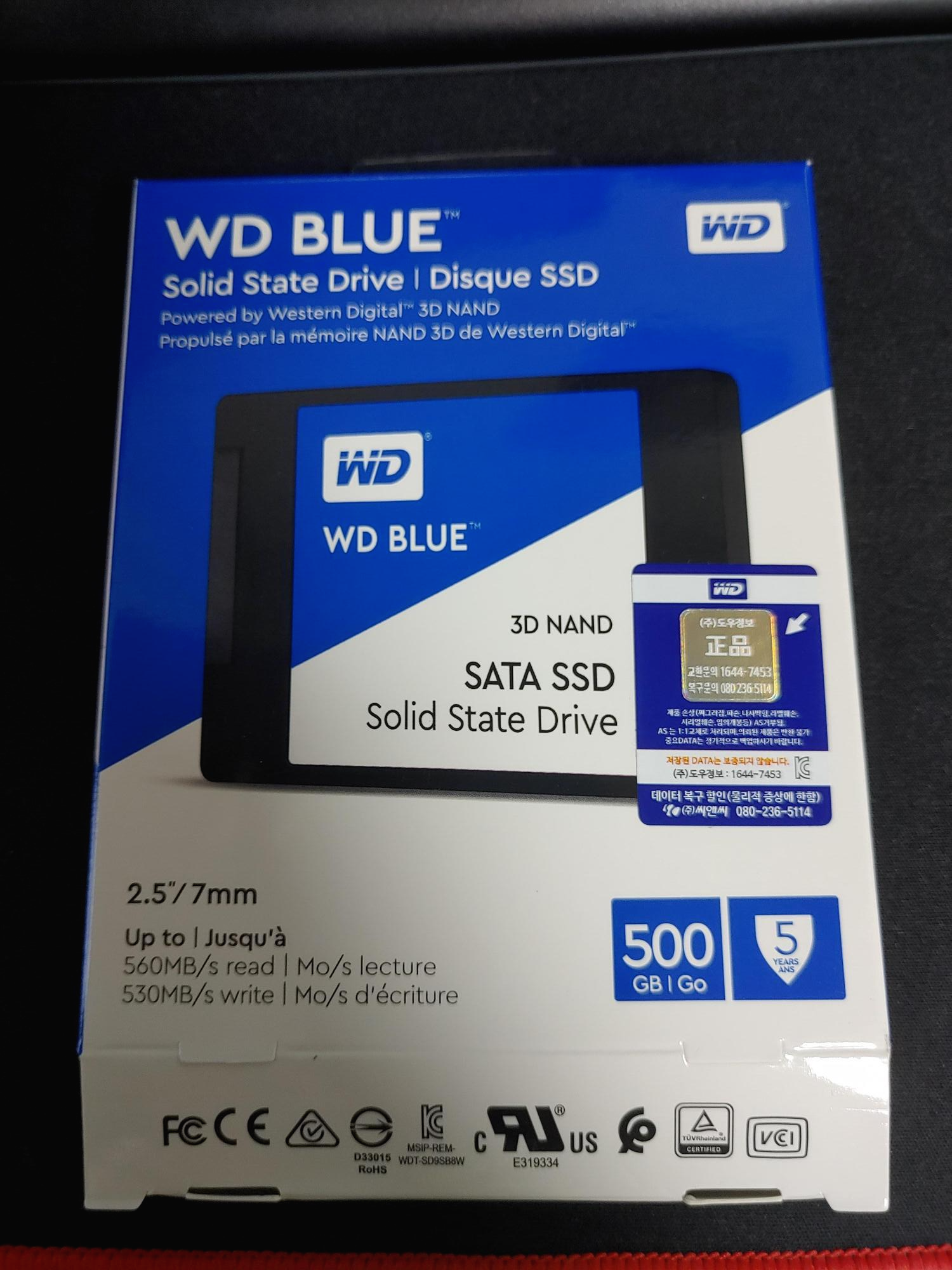 데스크탑 내장형 SSD WD Blue 3D 500GB 내돈내산 리뷰