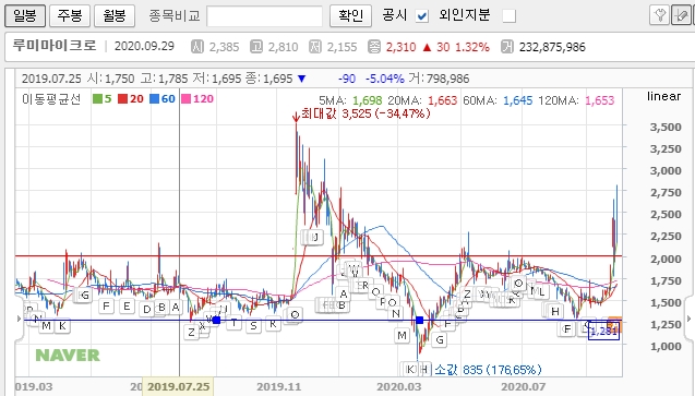  비보존 계열사 루미마이크로 주가 분석 [주식 공부 35일차]