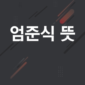  엄준식 뜻을 알아볼께요!