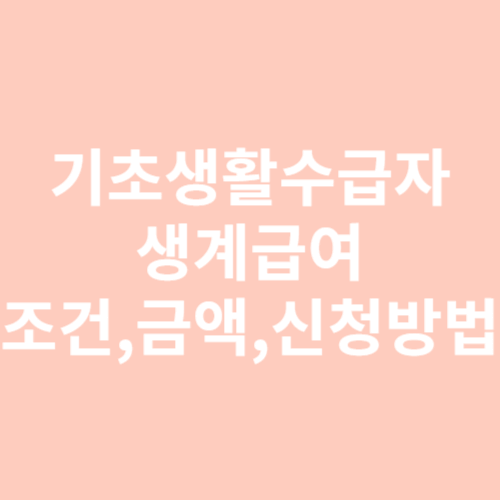 기초생활수급자생계급여