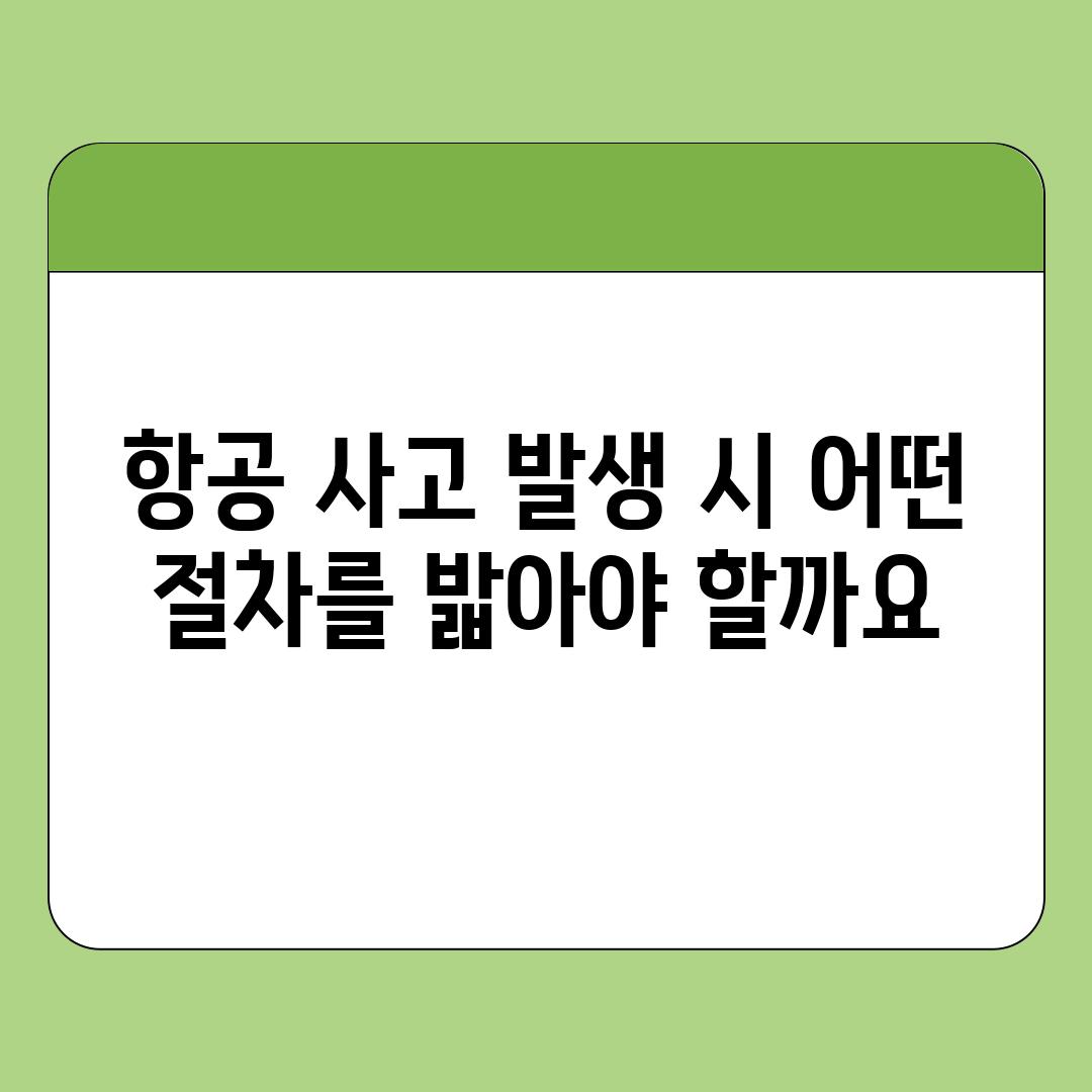 항공 사고 발생 시 어떤 절차를 밟아야 할까요