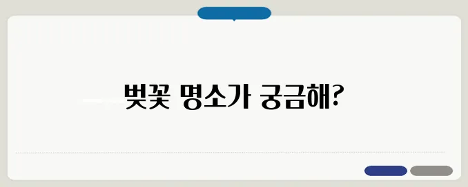 전국 벚꽃 명소 지도! 여행 필수 코스 한눈에 보기