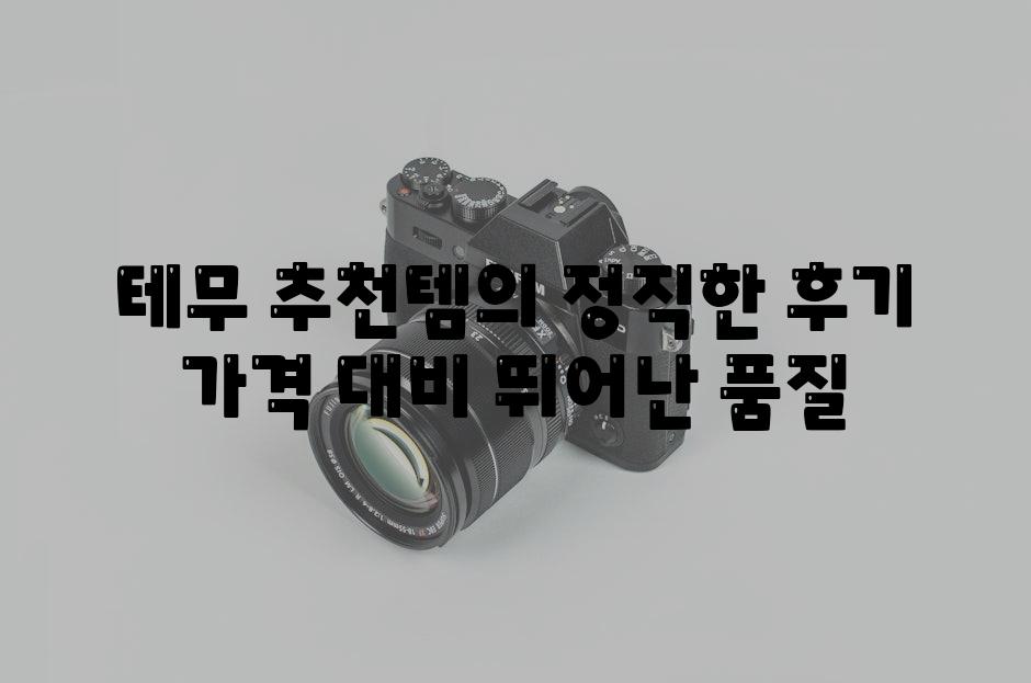 테무 추천템의 정직한 후기 가격 대비 뛰어난 품질