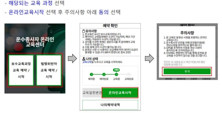 화물보수교육 인터넷 접수 방법 (화물운송종사자 온라인 보수교육)