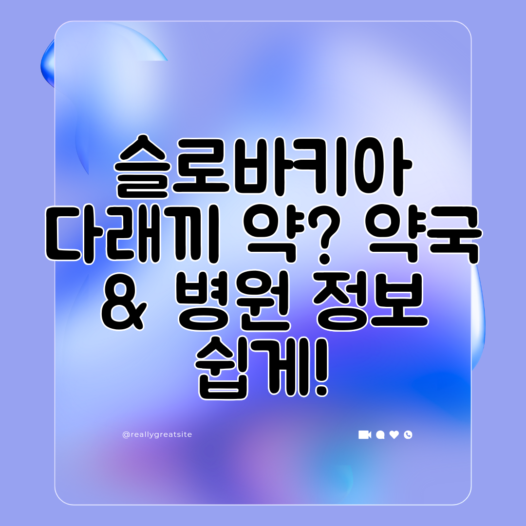 슬로바키아 다래끼 약 약국 &amp; 병원 정보 쉽게!