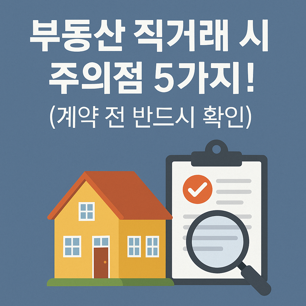 부동산 직거래 시 주의점