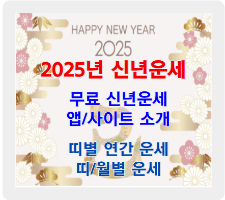 2025년 무료 신년운세 보는 방법! 새해 운세 궁금하다면 여기로!