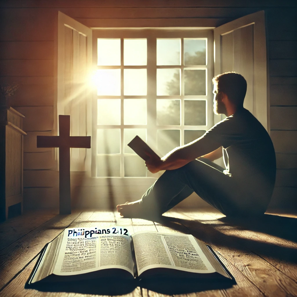 Here is an image depicting a moment of reflection based on Philippians 2:1-2&amp;#44; showing how Christ&rsquo;s strength and comfort might be felt during a time of spiritual observation. It portrays a serene atmosphere&amp;#44; allowing you to visualize the experience of finding strength in Christ through quiet contemplation.