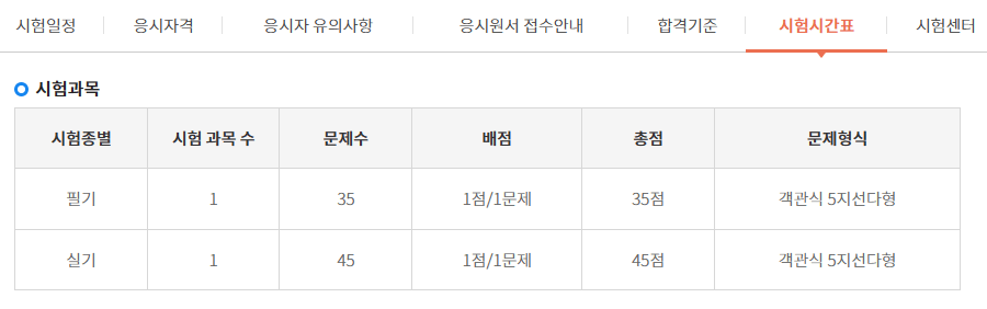 시험과목 사진