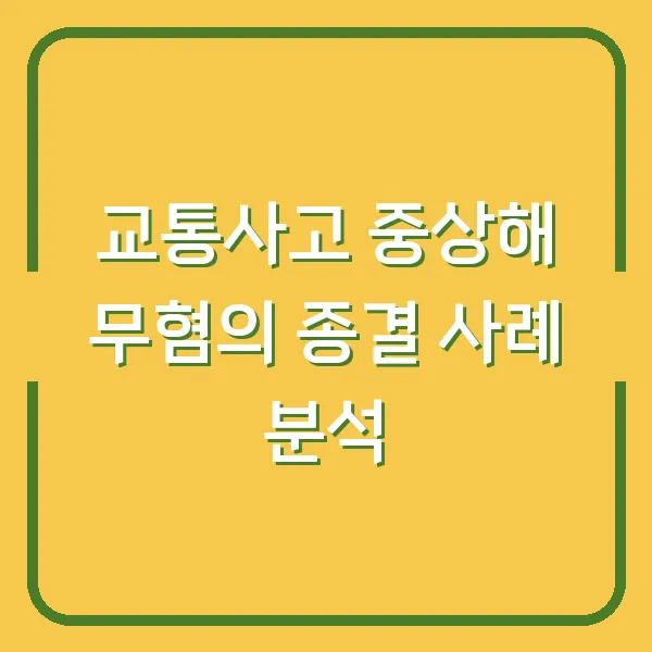 교통사고 중상해 무혐의 종결 사례 분석