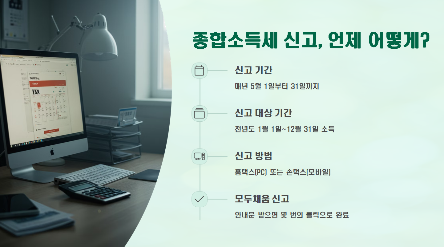 종합소득세 신고 기간과 신고 방법 설명