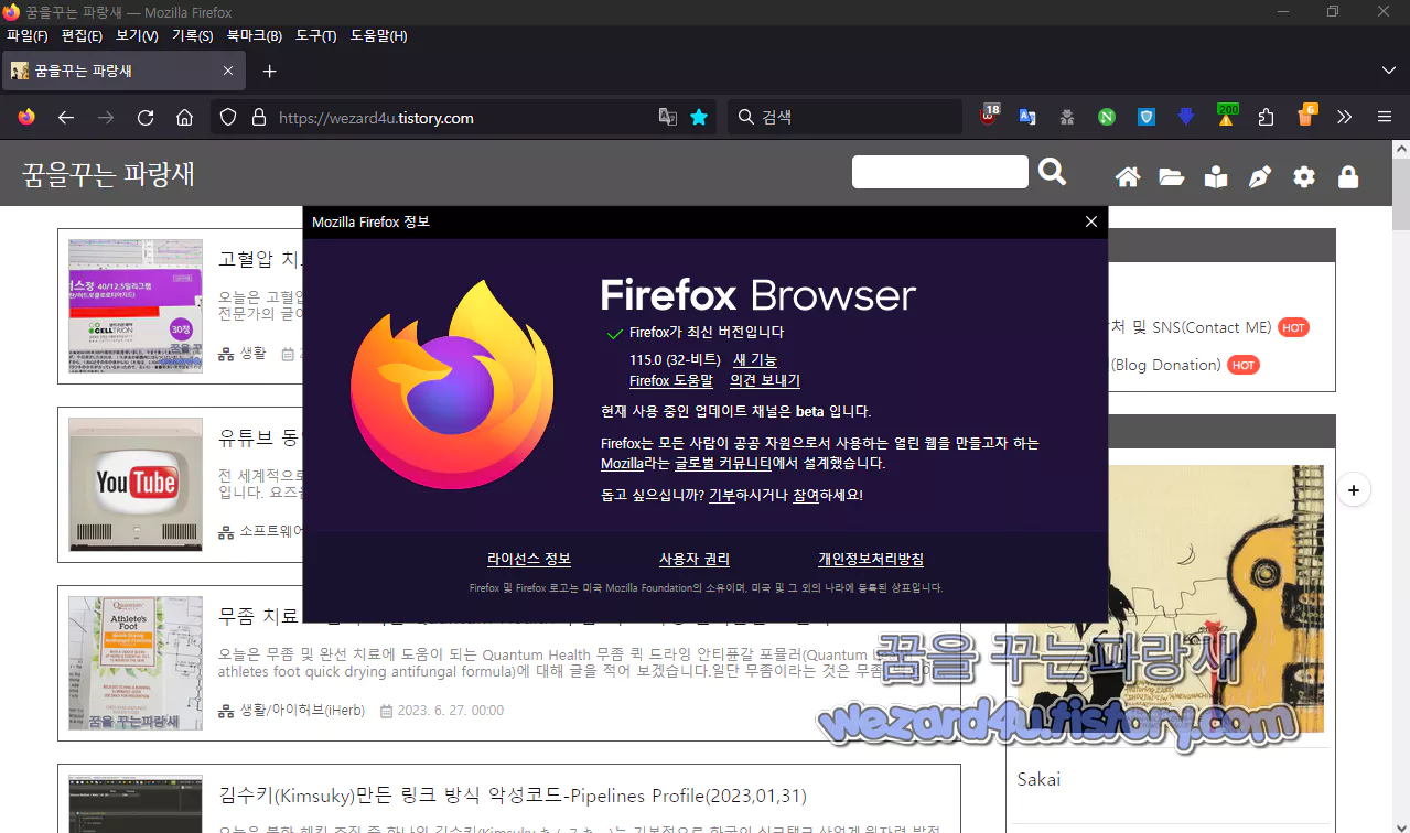  파이어폭스 115(Firefox 115) 보안 업데이트 새로운 기능 추가
