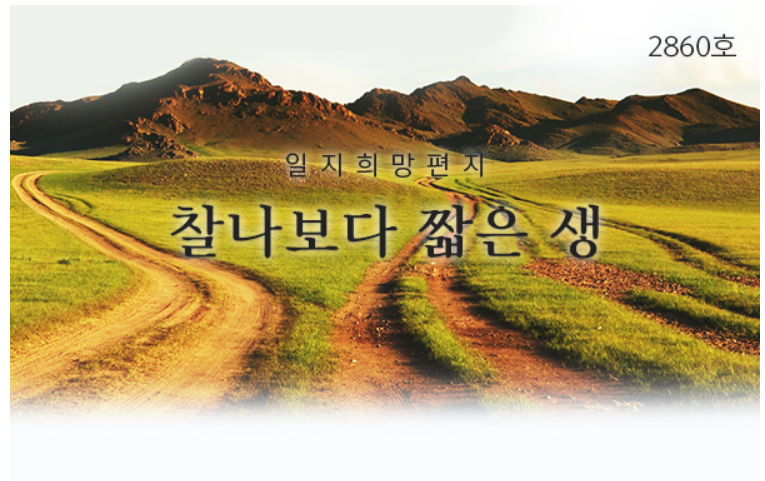  찰나보다 짧은 생, 희망편지