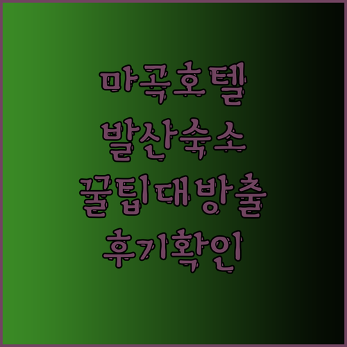 마곡 발산 호텔 추천 더 퍼스트스테이