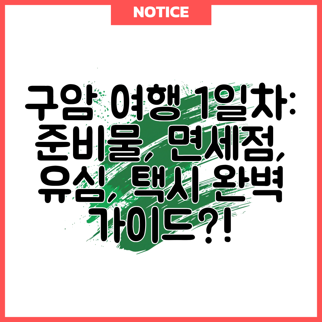 구암 여행 1일차 준비물, 면세점, 유심, 택시 완벽 가이드!
