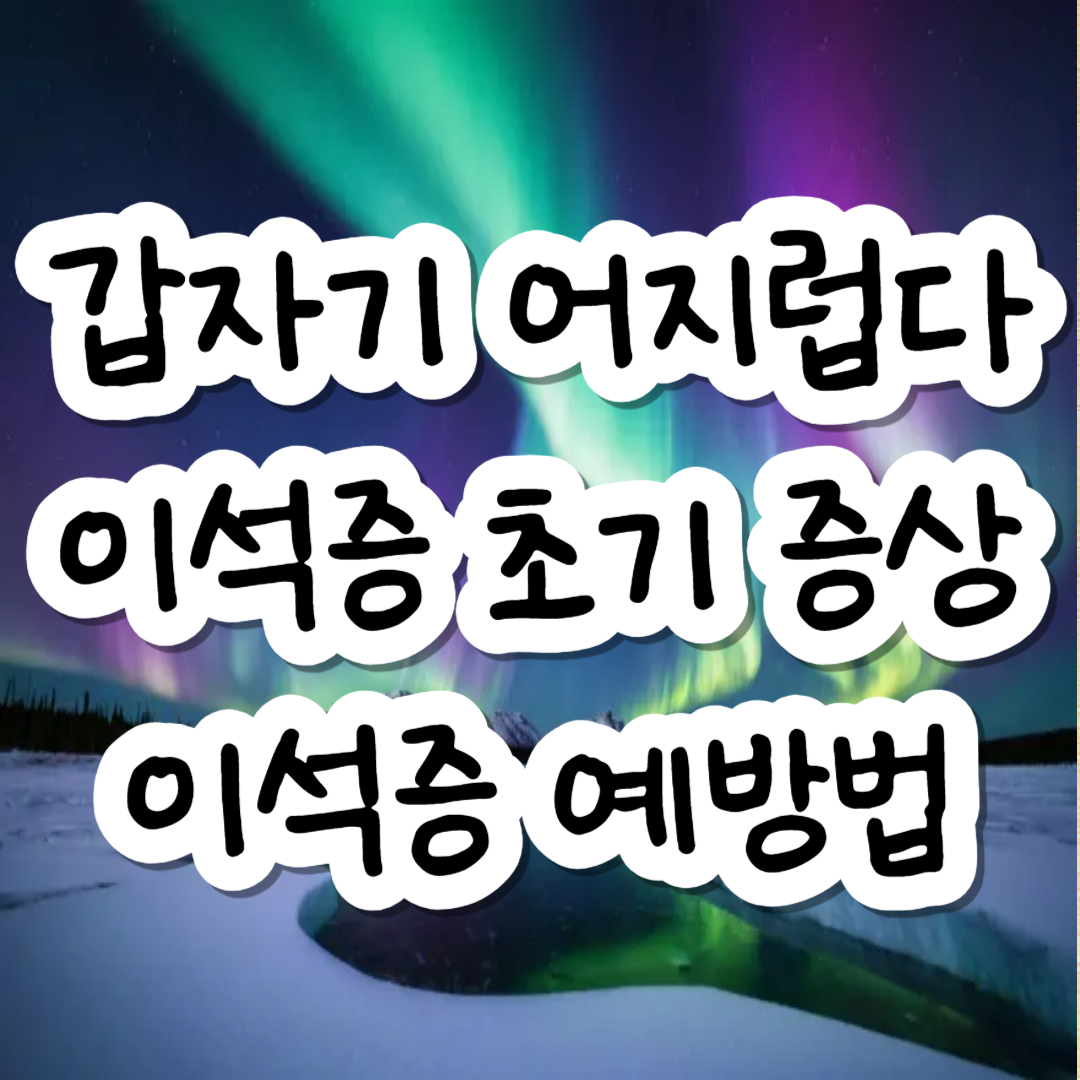 갑자기 어지럽다/ 이석증 초기 증상/이석증 예방법