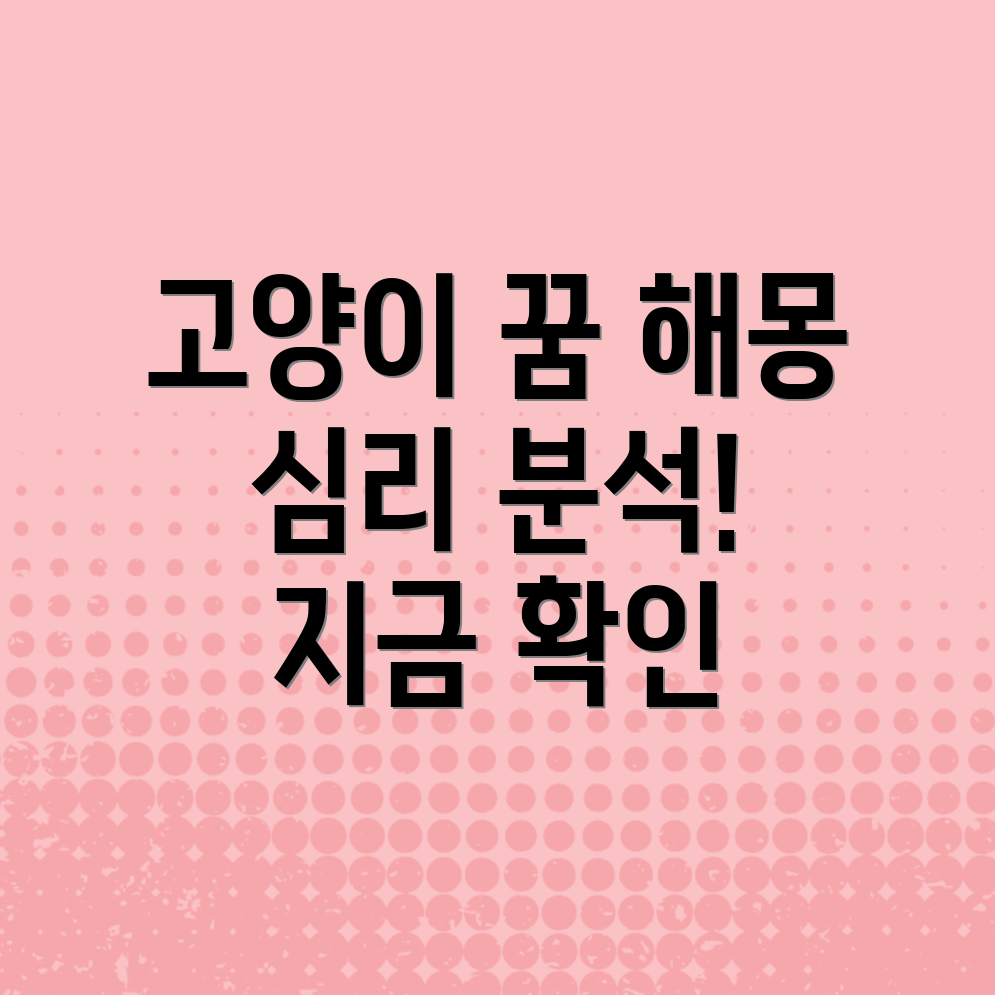 고양이 물리는 꿈 해몽