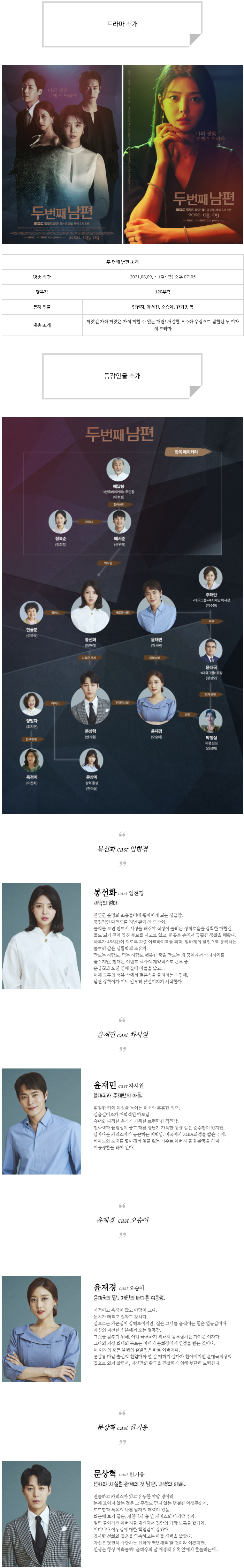  [일일드라마] 두번째 남편 인물관계도, 몇부작, 정보 소개