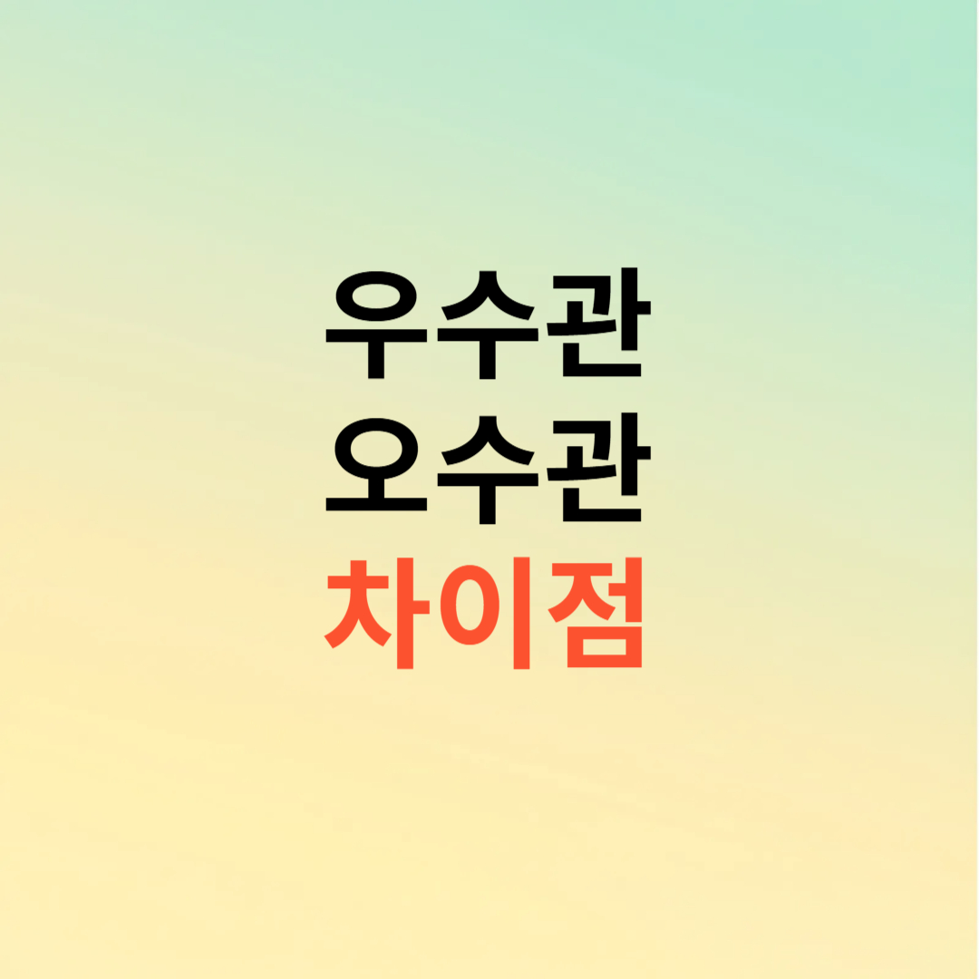 우수관과 오수관의 차이점에 대하여 알아보자.