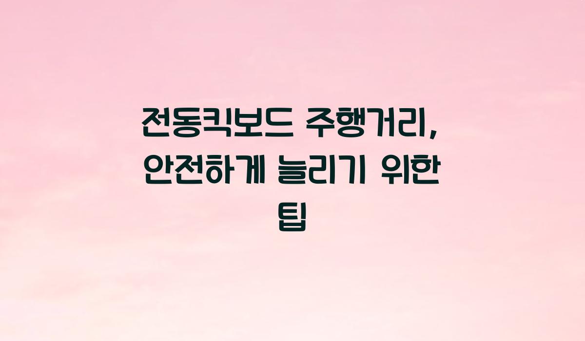 전동킥보드 주행거리