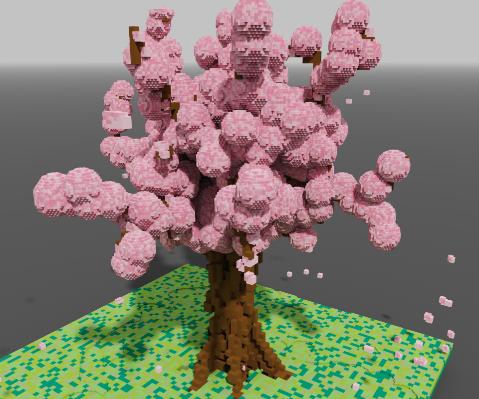 #voxel #magicavoxel #벚꽃나무 #벚꽃 #매지카복셀 #복셀 #마노 #마노의그림 #mano