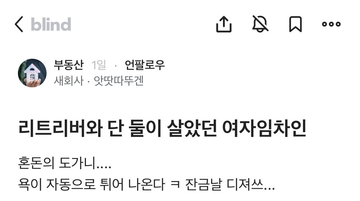 리트리버와 단 둘이 살았던 여자임차인 ㄷㄷㄷ