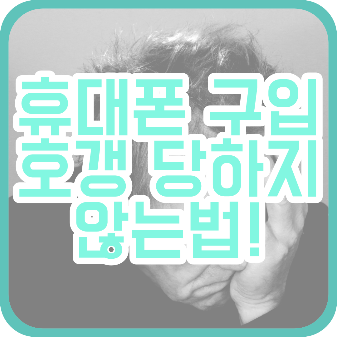  휴대폰 살 때 사기, 호갱 당하지 않는 법